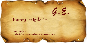Gerey Edgár névjegykártya